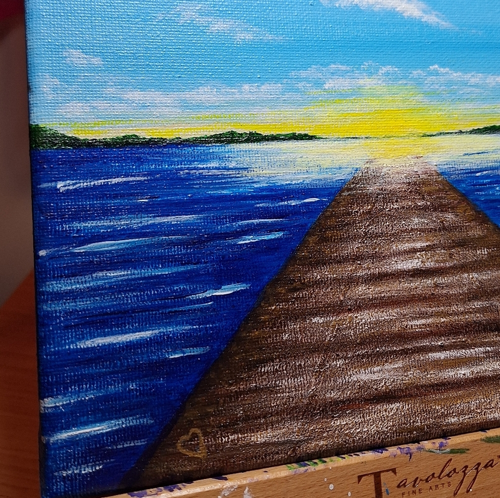 "Morning On the Lake" Hand-painted Canvas - Picture 8 of 12